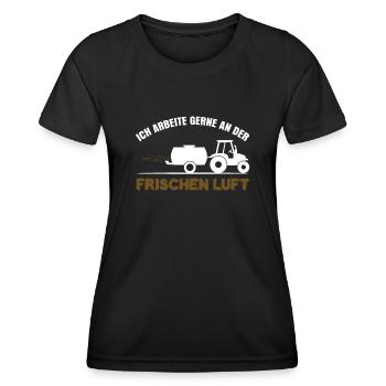 Traktor Gülle fahren Landwirt Bauer - Frauen Funktions-T-Shirt - Schwarz - Vorne - AI Model Female 172 light (172cm)