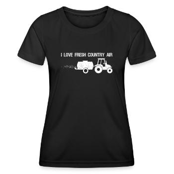 Farmer tractor manure driving farmer - Women's Functional T-Shirt - black - Front - AI Model Female 172 light (172cm)