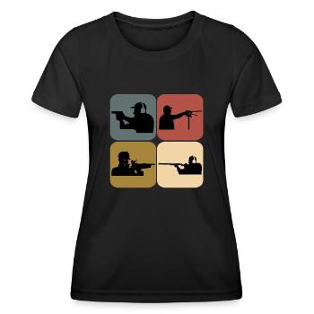 Club de tir sportif rétro - T-shirt sport Femme - noir - Devant - AI Model Female 172 light (172cm)