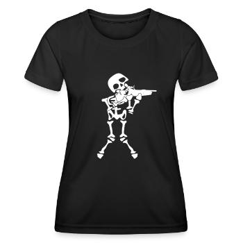 Club de tir sportif skeleton - T-shirt sport Femme - noir - Devant - AI Model Female 172 light (172cm)