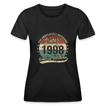Génial depuis le design d’anniversaire rétro vintage 1998 - T-shirt sport Femme - noir - Devant - AI Model Female 172 light (172cm)