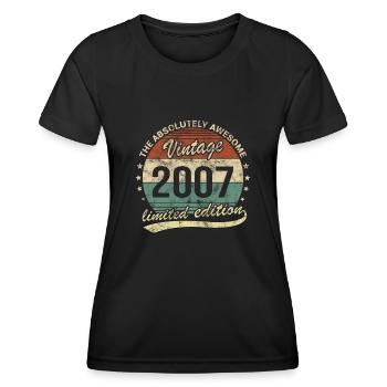 Génial depuis le design d’anniversaire rétro vintage 2007 - T-shirt sport Femme - noir - Devant - AI Model Female 172 light (172cm)