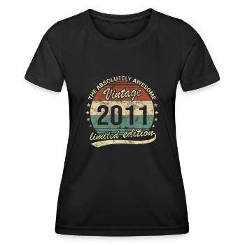 Génial depuis le design d’anniversaire rétro vintage 2011 - T-shirt sport Femme - noir - Devant - AI Model Female 172 light (172cm)