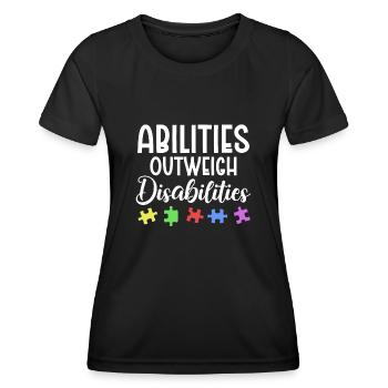 Autism awareness - abilities predominate - Women's Functional T-Shirt - black - Front - AI Model Female 172 light (172cm)