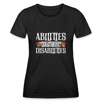 Autism awareness - abilities predominate - Women's Functional T-Shirt - black - Front - AI Model Female 172 light (172cm)