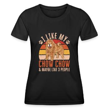 Chow Chow Hund - Frauen Funktions-T-Shirt - Schwarz - Vorne - AI Model Female 172 light (172cm)