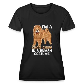 Chow Chow Hund - Frauen Funktions-T-Shirt - Schwarz - Vorne - AI Model Female 172 light (172cm)