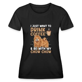 Chow Chow Hund - Frauen Funktions-T-Shirt - Schwarz - Vorne - AI Model Female 172 light (172cm)