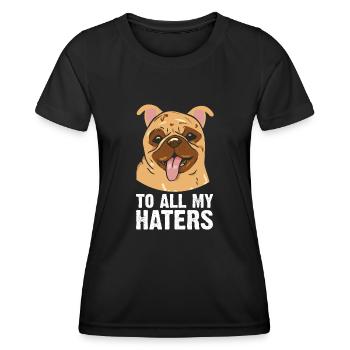 Pit Bull Bulldog Terrier Chien Amoureux des Chiens - T-shirt sport Femme - noir - Devant - AI Model Female 172 light (172cm)