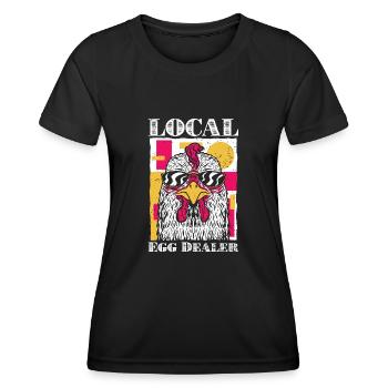 Vintage Local Egg Dealer Chicken Farming Chicken - Women's Functional T-Shirt - black - Front - AI Model Female 172 light (172cm)
