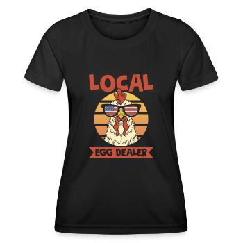 Retro Local Egg Dealer Chicken Farmer A Layer - Women's Functional T-Shirt - black - Front - AI Model Female 172 light (172cm)