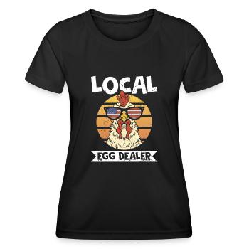 Local Egg Dealer Retro Chicken Farmer A Layer - Women's Functional T-Shirt - black - Front - AI Model Female 172 light (172cm)