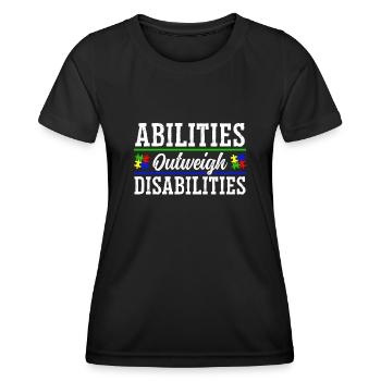 Autism awareness - abilities predominate - Women's Functional T-Shirt - black - Front - AI Model Female 172 light (172cm)