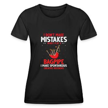 Dudelsack für Dudelsackspieler und Schotten - Frauen Funktions-T-Shirt - Schwarz - Vorne - AI Model Female 172 light (172cm)