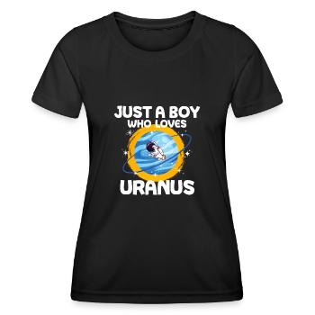 Uranus Planet Geschenk - Frauen Funktions-T-Shirt - Schwarz - Vorne - AI Model Female 172 light (172cm)