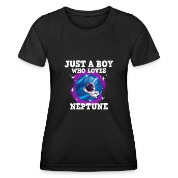 Neptun Planet Geschenk - Frauen Funktions-T-Shirt - Schwarz - Vorne - AI Model Female 172 light (172cm)