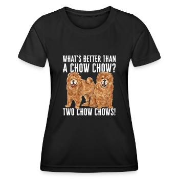 Chow Chow Hund - Frauen Funktions-T-Shirt - Schwarz - Vorne - AI Model Female 172 light (172cm)