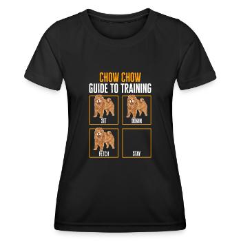 Chow Chow Hund - Frauen Funktions-T-Shirt - Schwarz - Vorne - AI Model Female 172 light (172cm)