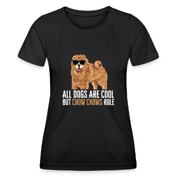 Chow Chow Hund - Frauen Funktions-T-Shirt - Schwarz - Vorne - AI Model Female 172 light (172cm)
