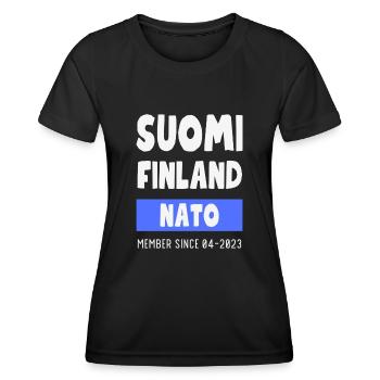 Finland Finland NATO - Member 04-2023 - Women's Functional T-Shirt - black - Front - AI Model Female 172 light (172cm)