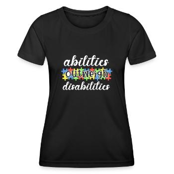 Autism awareness - abilities predominate - Women's Functional T-Shirt - black - Front - AI Model Female 172 light (172cm)