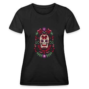 Dia de los Muertos Jour des morts mexicain - T-shirt sport Femme - noir - Devant - AI Model Female 172 light (172cm)