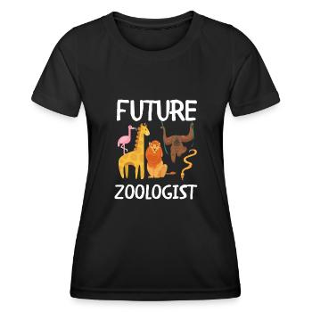 Future Zoologist Birthday Wildlife - T-shirt sport Femme - noir - Devant - AI Model Female 172 light (172cm)