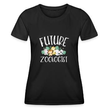 Future Zoologist Birthday Wildlife - T-shirt sport Femme - noir - Devant - AI Model Female 172 light (172cm)