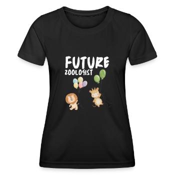 Future Zoologist Birthday Wildlife - T-shirt sport Femme - noir - Devant - AI Model Female 172 light (172cm)