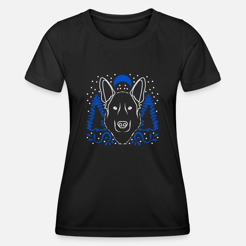 White Shepherd Nature Shepherd Dogs - Women's Functional T-Shirt - black