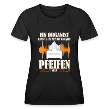 Orgel Orgelspieler Pfeifen Organist - Frauen Funktions-T-Shirt - Schwarz - Vorne - AI Model Female 172 light (172cm)