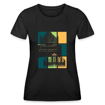 Organ Retro Organ Player Organist - Women's Functional T-Shirt - black - Front - AI Model Female 172 light (172cm)