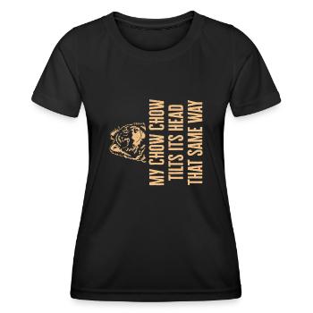 Chow Chow Hund - Frauen Funktions-T-Shirt - Schwarz - Vorne - AI Model Female 172 light (172cm)