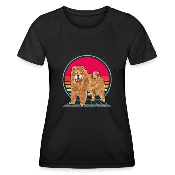 Chow Chow Hund - Frauen Funktions-T-Shirt - Schwarz - Vorne - AI Model Female 172 light (172cm)