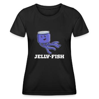 Qualle Meerestier Tauchen Quallen - Frauen Funktions-T-Shirt - Schwarz - Vorne - AI Model Female 172 light (172cm)