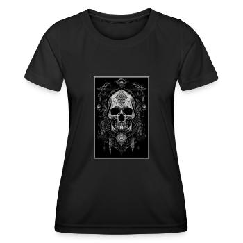 Esthétique gothique occulte impie grunge emo punk - T-shirt sport Femme - noir - Devant - AI Model Female 172 light (172cm)