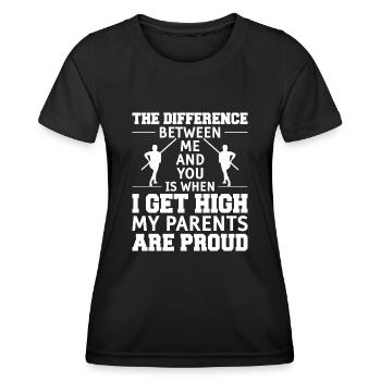 Saut à la perche Saut à la perche Athlétisme - T-shirt sport Femme - noir - Devant - AI Model Female 172 light (172cm)