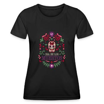 Dia de los Muertos Jour des morts mexicains - T-shirt sport Femme - noir - Devant - AI Model Female 172 light (172cm)