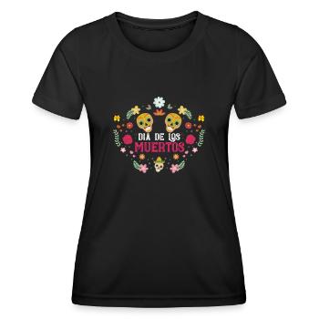 Dia de los Muertos Jour des morts mexicains - T-shirt sport Femme - noir - Devant - AI Model Female 172 light (172cm)