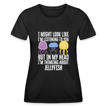 Jellyfish Marine Diving Jellyfish - Women's Functional T-Shirt - black - Front - AI Model Female 172 light (172cm)