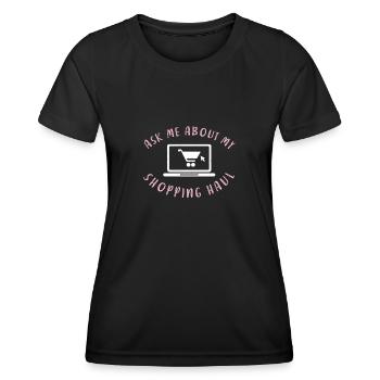 Me poser des questions sur mon panier pour - T-shirt sport Femme - noir - Devant - AI Model Female 172 light (172cm)