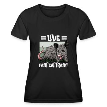 Opossum poubelle Opossum Rétro - T-shirt sport Femme - noir - Devant - AI Model Female 172 light (172cm)