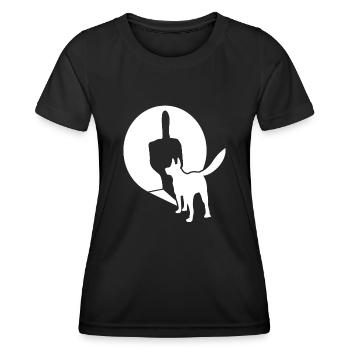 White Shepherd Middle Finger - Women's Functional T-Shirt - black - Front - AI Model Female 172 light (172cm)