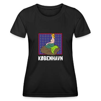 Kobenhavn Denmark Danish Kobenhaven Mermaid - Frauen Funktions-T-Shirt - Schwarz - Vorne - AI Model Female 172 light (172cm)