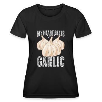 Cooking Garlic Clove Garlic - Women's Functional T-Shirt - black - Front - AI Model Female 172 light (172cm)
