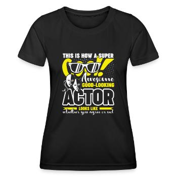 Actor Awesome Actor Looks Like - Women's Functional T-Shirt - black - Front - AI Model Female 172 light (172cm)
