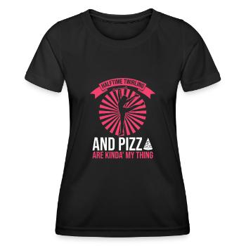 Baton Twirler Design Für Majorette Cheerleader - Frauen Funktions-T-Shirt - Schwarz - Vorne - AI Model Female 172 light (172cm)