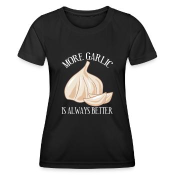 More Garlic - Frauen Funktions-T-Shirt - Schwarz - Vorne - AI Model Female 172 light (172cm)