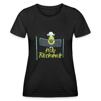 Heilige Blockamole Volleyball Avocado - Frauen Funktions-T-Shirt - Schwarz - Vorne - AI Model Female 172 light (172cm)