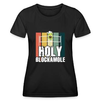 Heilige Blockamole Volleyball Avocado - Frauen Funktions-T-Shirt - Schwarz - Vorne - AI Model Female 172 light (172cm)